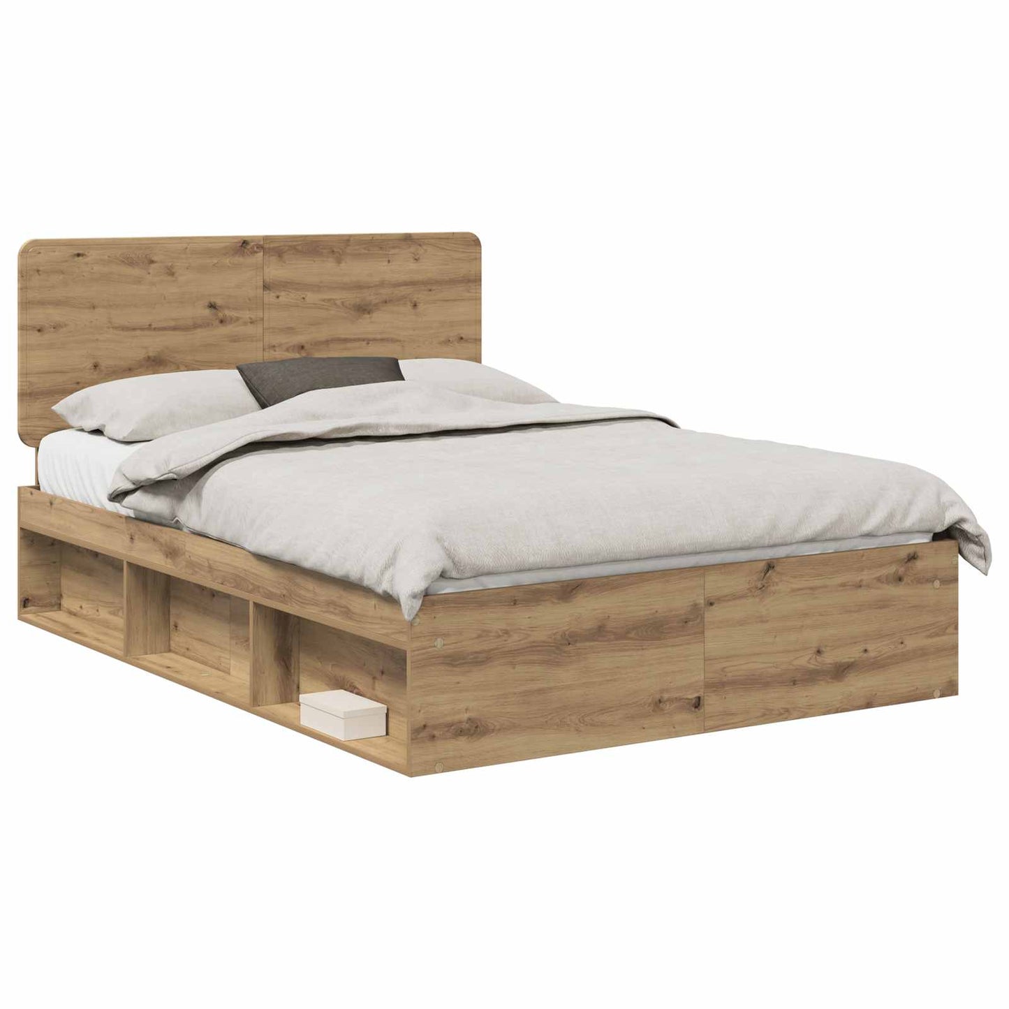 Bed Frame Artisian Oak 150 x 200 cm Solid Pine Wood