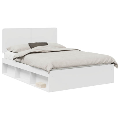 Bed Frame with Headboard White 140 x 200 cm Solid Pine Wood