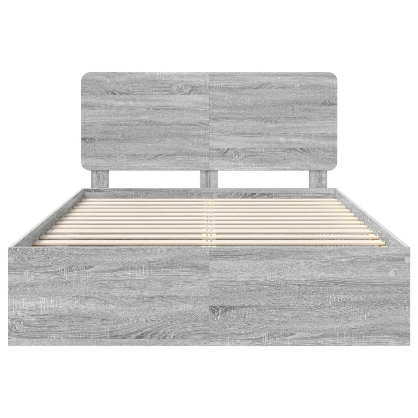 Bed Frame Grey Sonoma 140 x 200 cm Solid Pine Wood