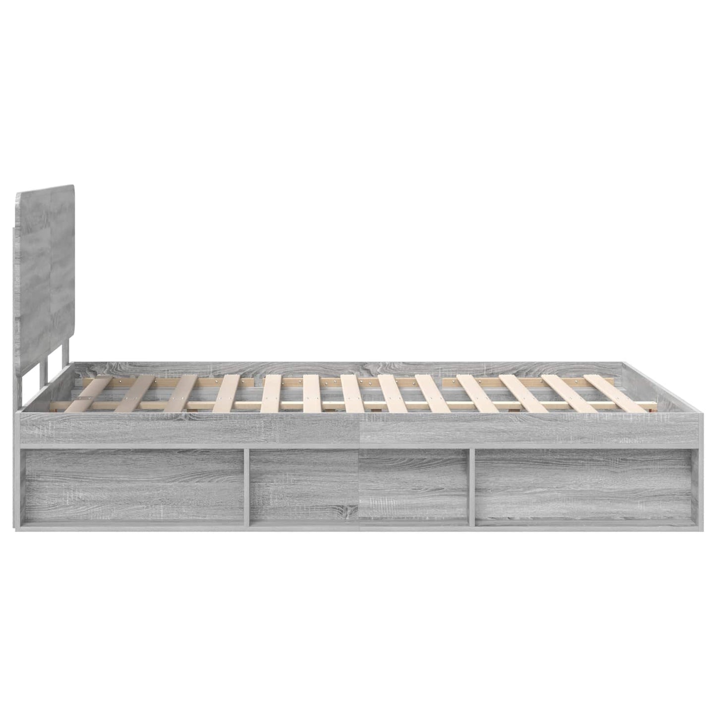 Bed Frame Grey Sonoma 140 x 200 cm Solid Pine Wood