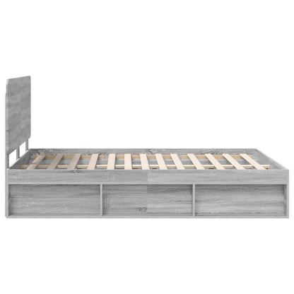 Bed Frame Grey Sonoma 140 x 200 cm Solid Pine Wood