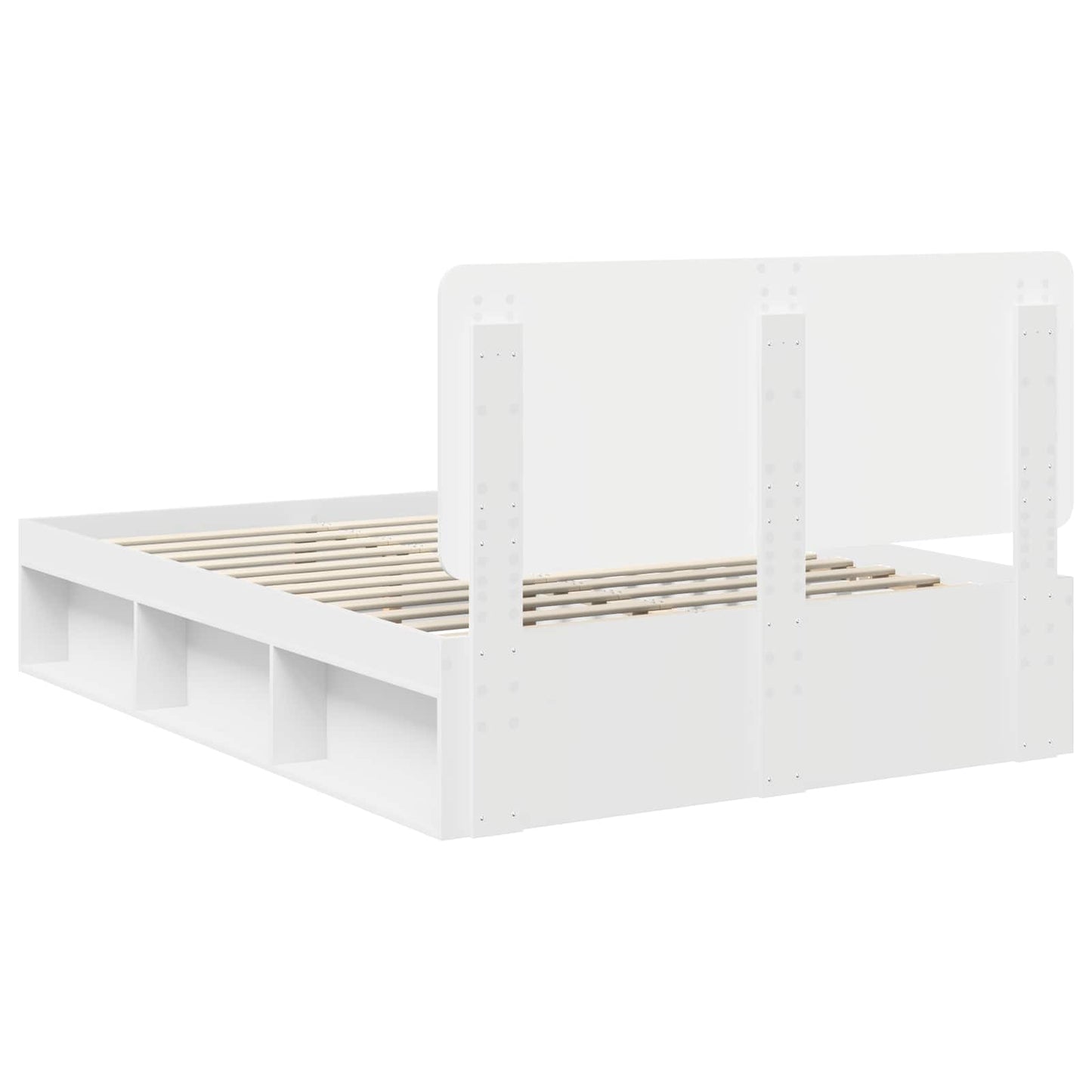 Bed Frame with Headboard White 140 x 190 cm Solid Pine Wood