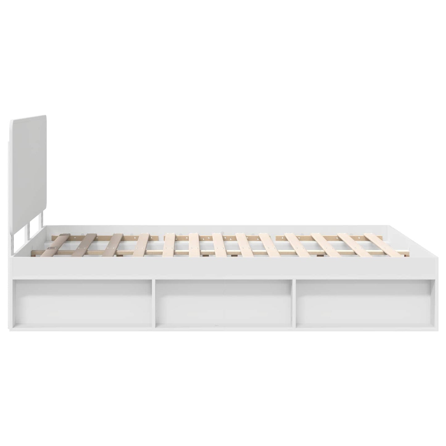 Bed Frame with Headboard White 140 x 190 cm Solid Pine Wood