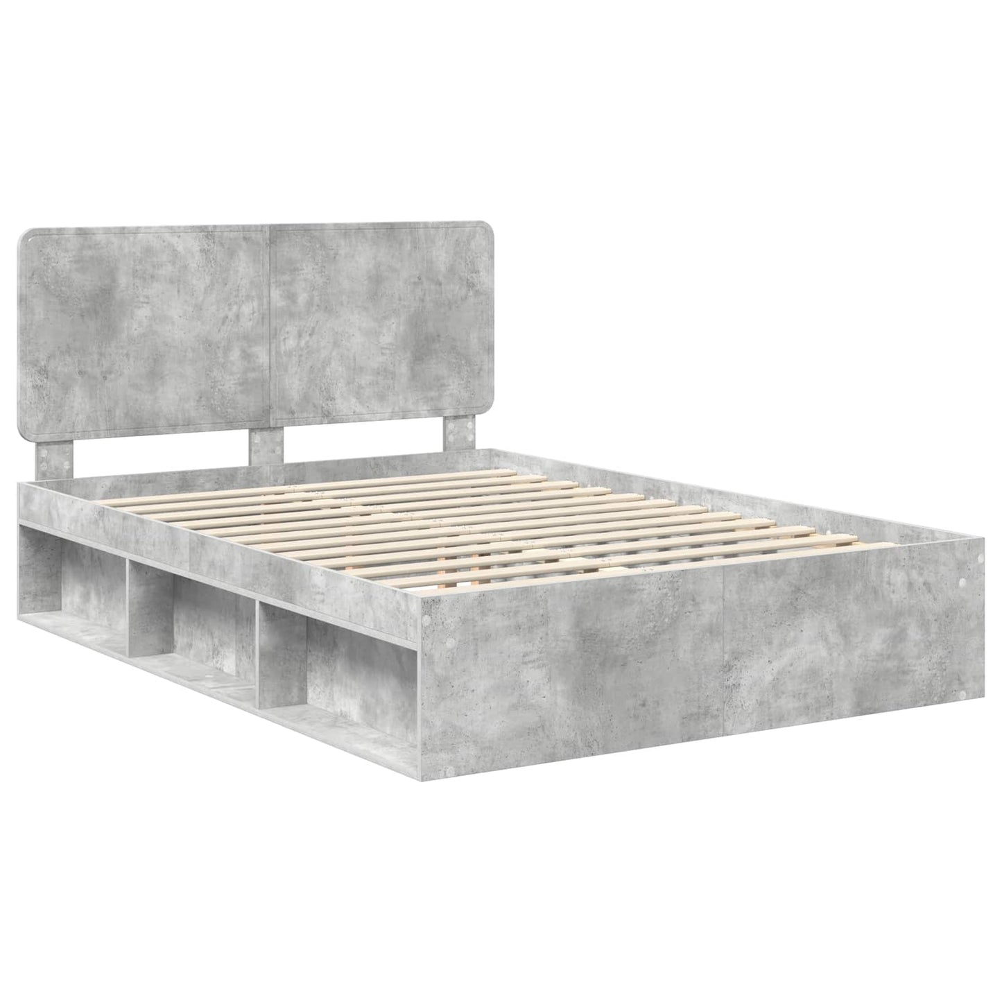 Bed Frame with Headboard Concerte 140 x 190 cm Solid Pine Wood
