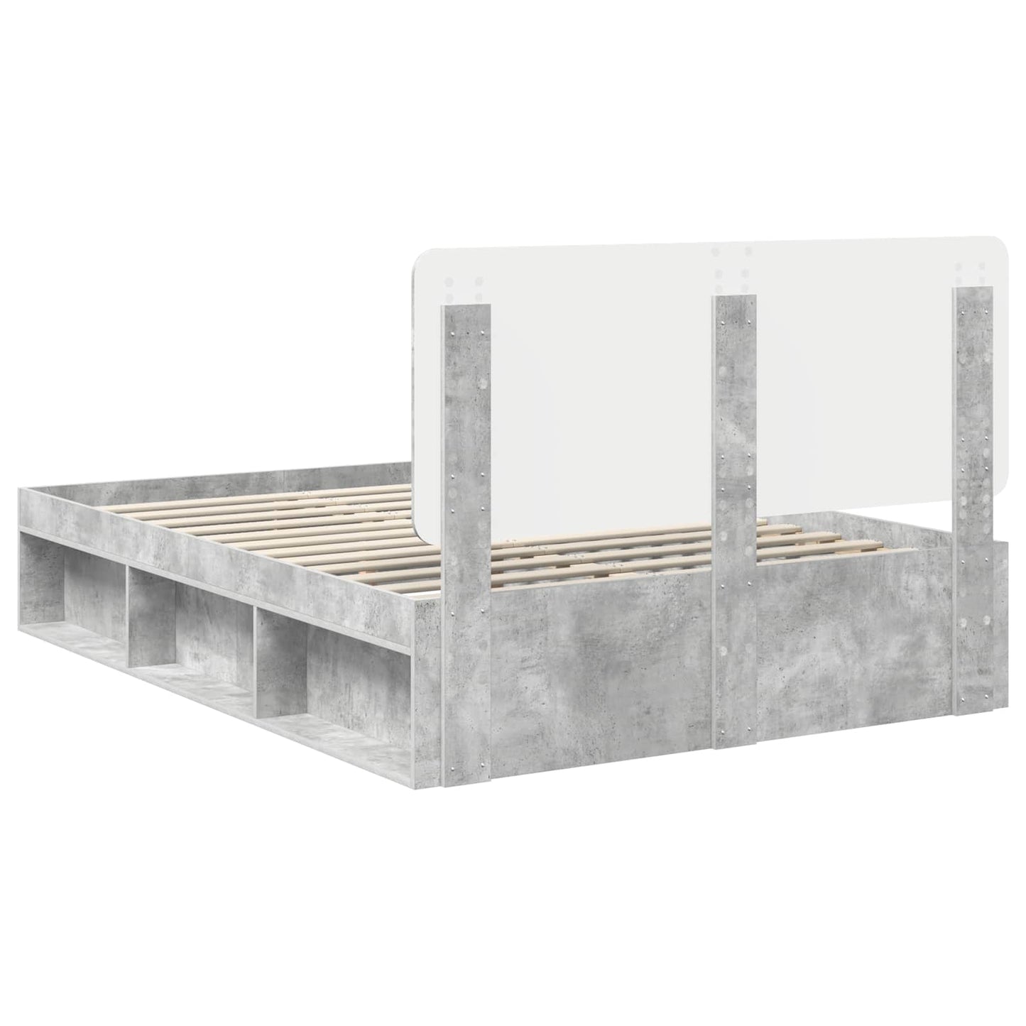 Bed Frame with Headboard Concerte 140 x 190 cm Solid Pine Wood
