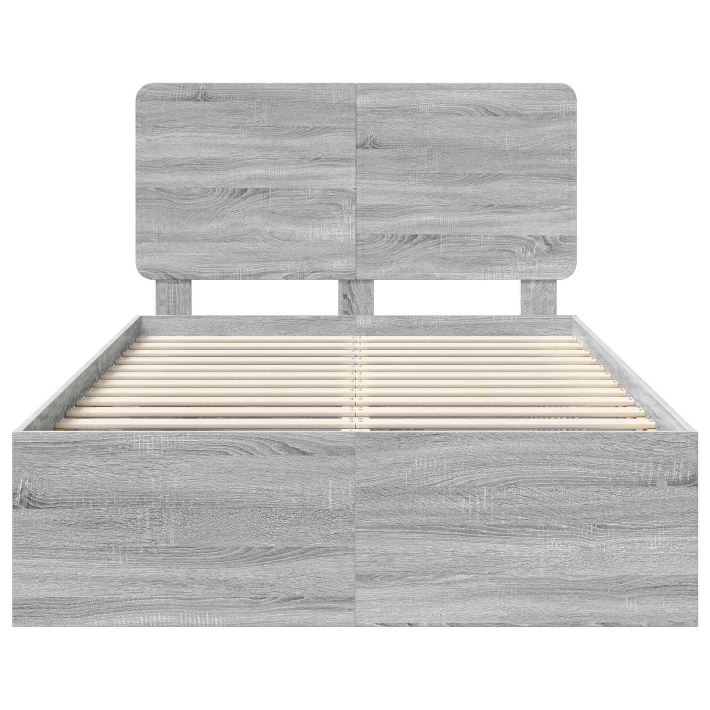 Bed Frame Grey Sonoma 135 x 190 cm Solid Pine Wood