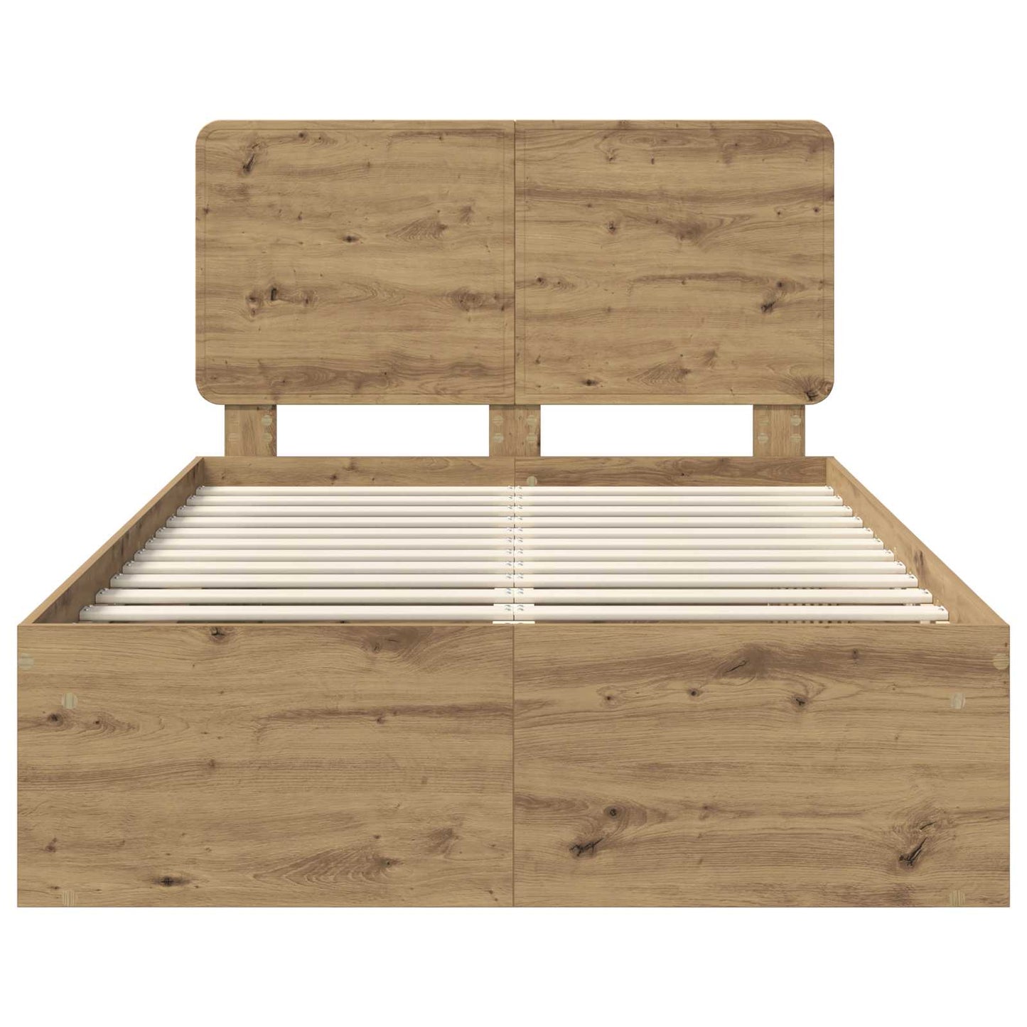 Bed Frame Artisian Oak 135 x 190 cm Solid Pine Wood
