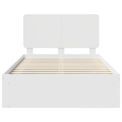 Bed Frame with Headboard White 120 x 200 cm Solid Pine Wood