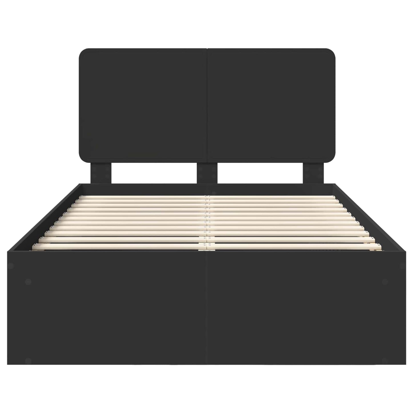 Bed Frame with Headboard Black 120 x 200 cm Solid Pine Wood