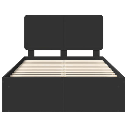 Bed Frame with Headboard Black 120 x 200 cm Solid Pine Wood