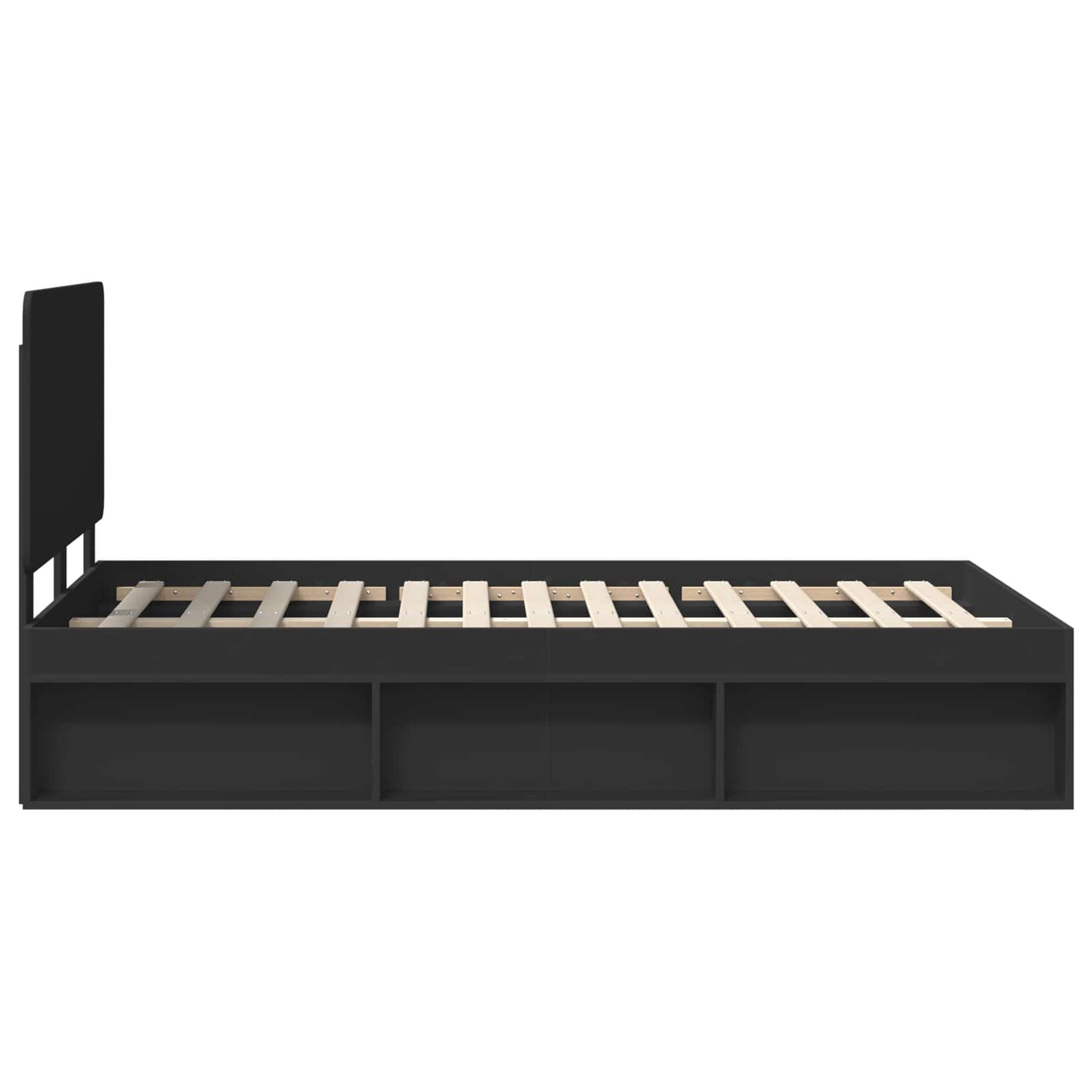 Bed Frame with Headboard Black 120 x 200 cm Solid Pine Wood