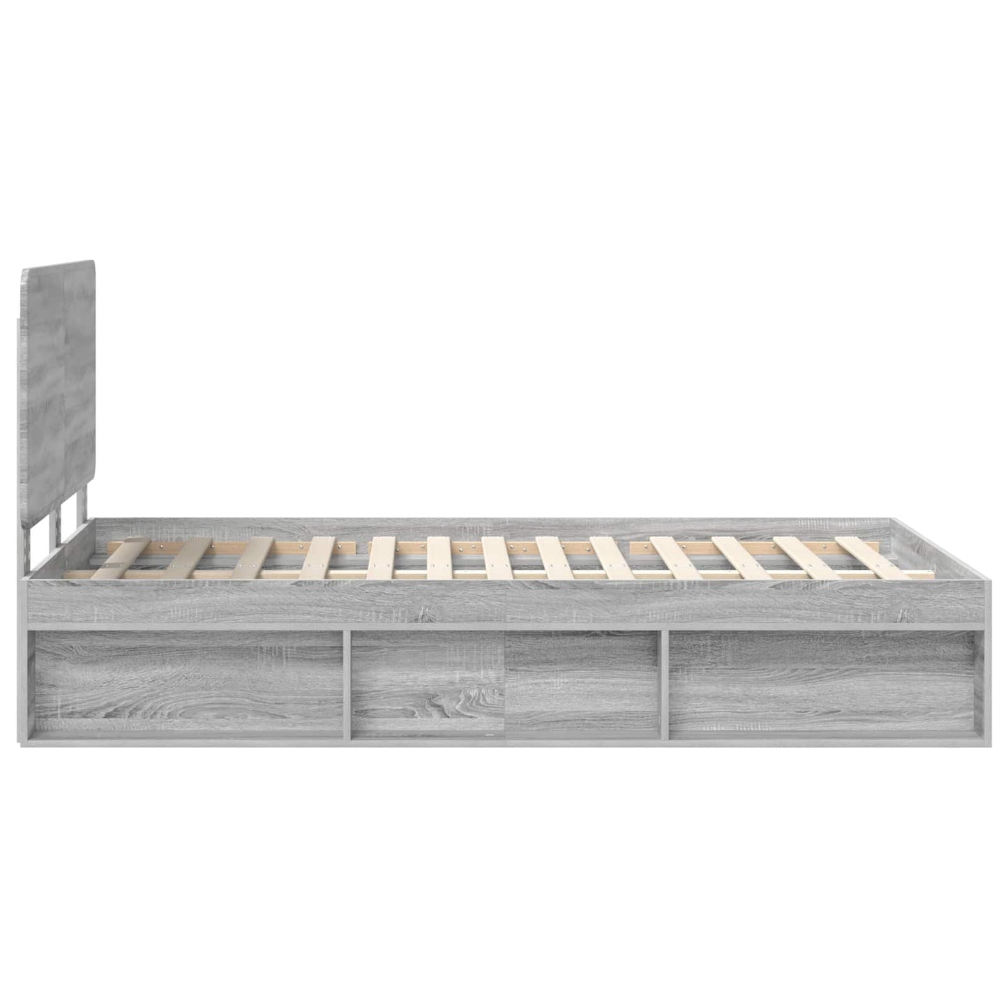 Bed Frame Grey Sonoma 120 x 200 cm Solid Pine Wood