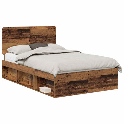 Bed Frame with Headboard Old Wood 120 x 200 cm Solid Pine Wood
