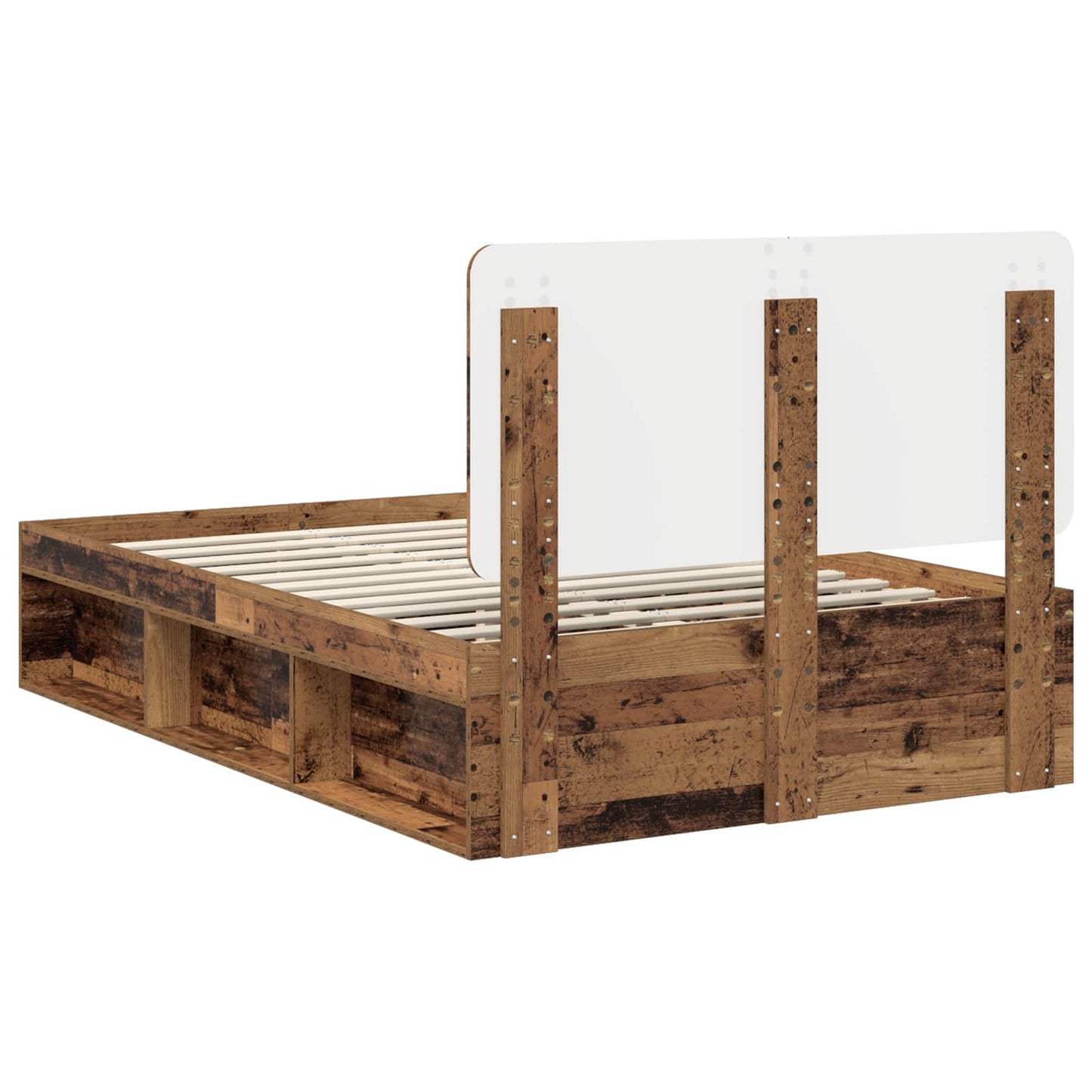 Bed Frame with Headboard Old Wood 120 x 200 cm Solid Pine Wood