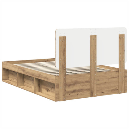 Bed Frame Artisian Oak 120 x 200 cm Solid Pine Wood