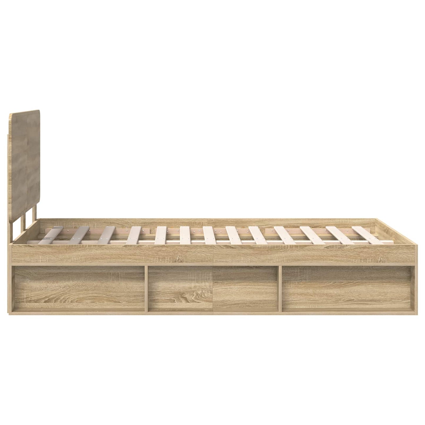 Bed Frame with Headboard Sonoma 120 x 190 cm Solid Pine Wood