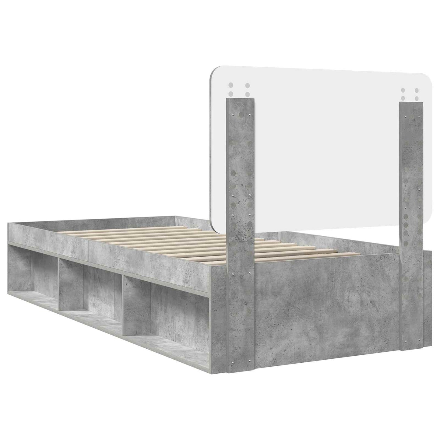 Bed Frame Concerte Grey 100 x 200 cm Solid Pine Wood