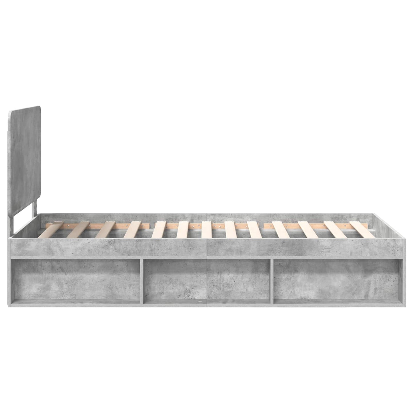 Bed Frame Concerte Grey 100 x 200 cm Solid Pine Wood