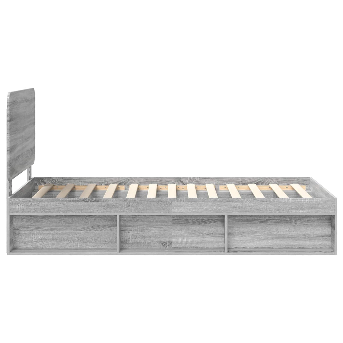 Bed Frame Grey Sonoma 100 x 200 cm Solid Pine Wood