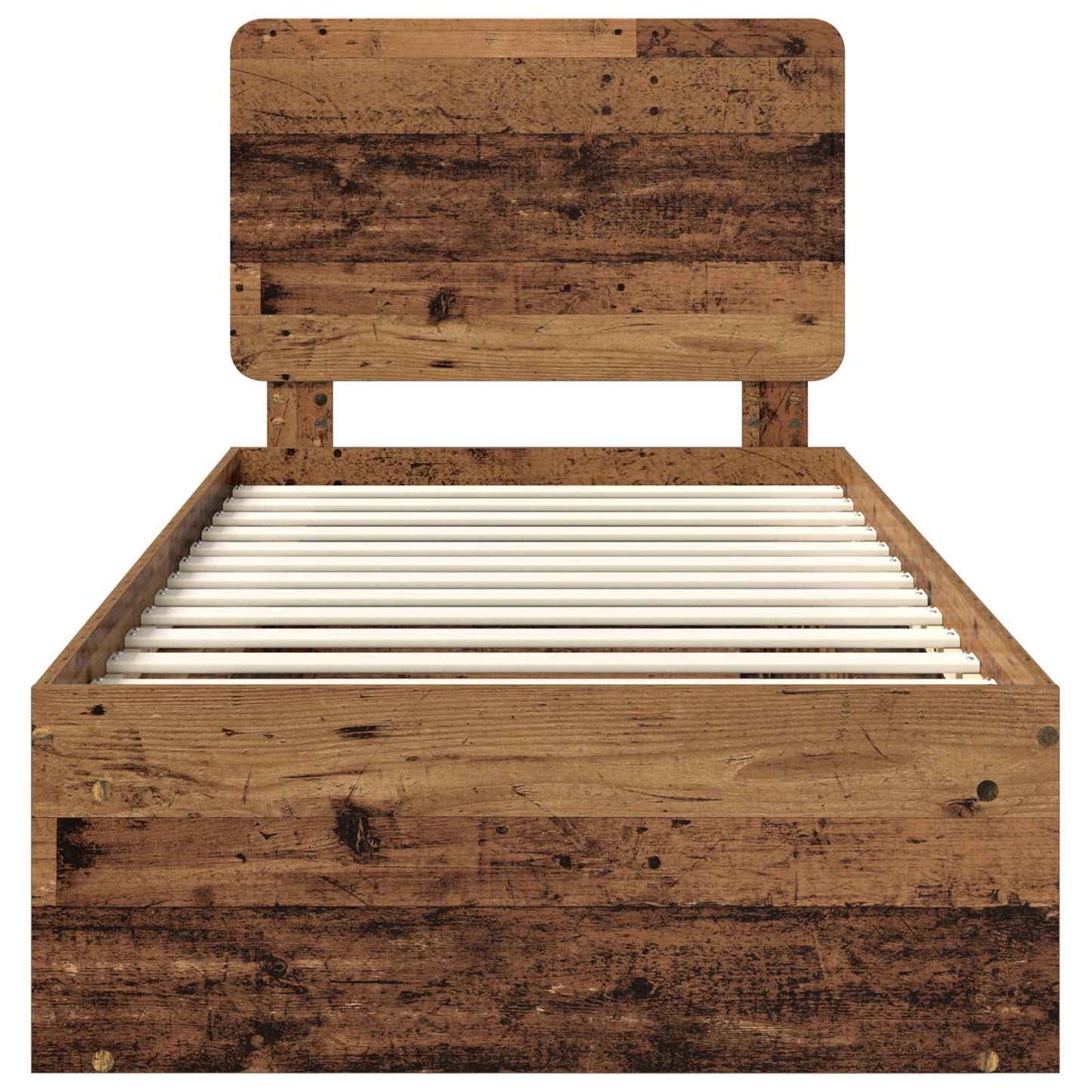Bed Frame with Headboard Old Wood 90 x 200 cm Solid Pine Wood
