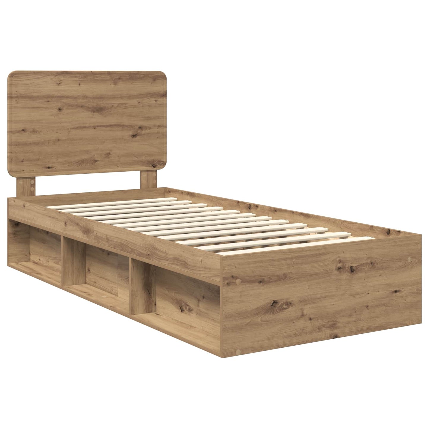 Bed Frame Artisian Oak 90 x 200 cm Solid Pine Wood
