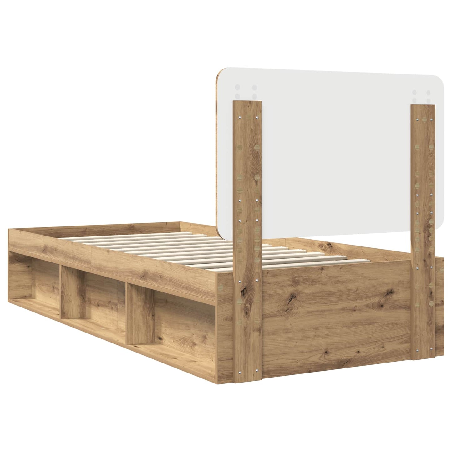Bed Frame Artisian Oak 90 x 200 cm Solid Pine Wood
