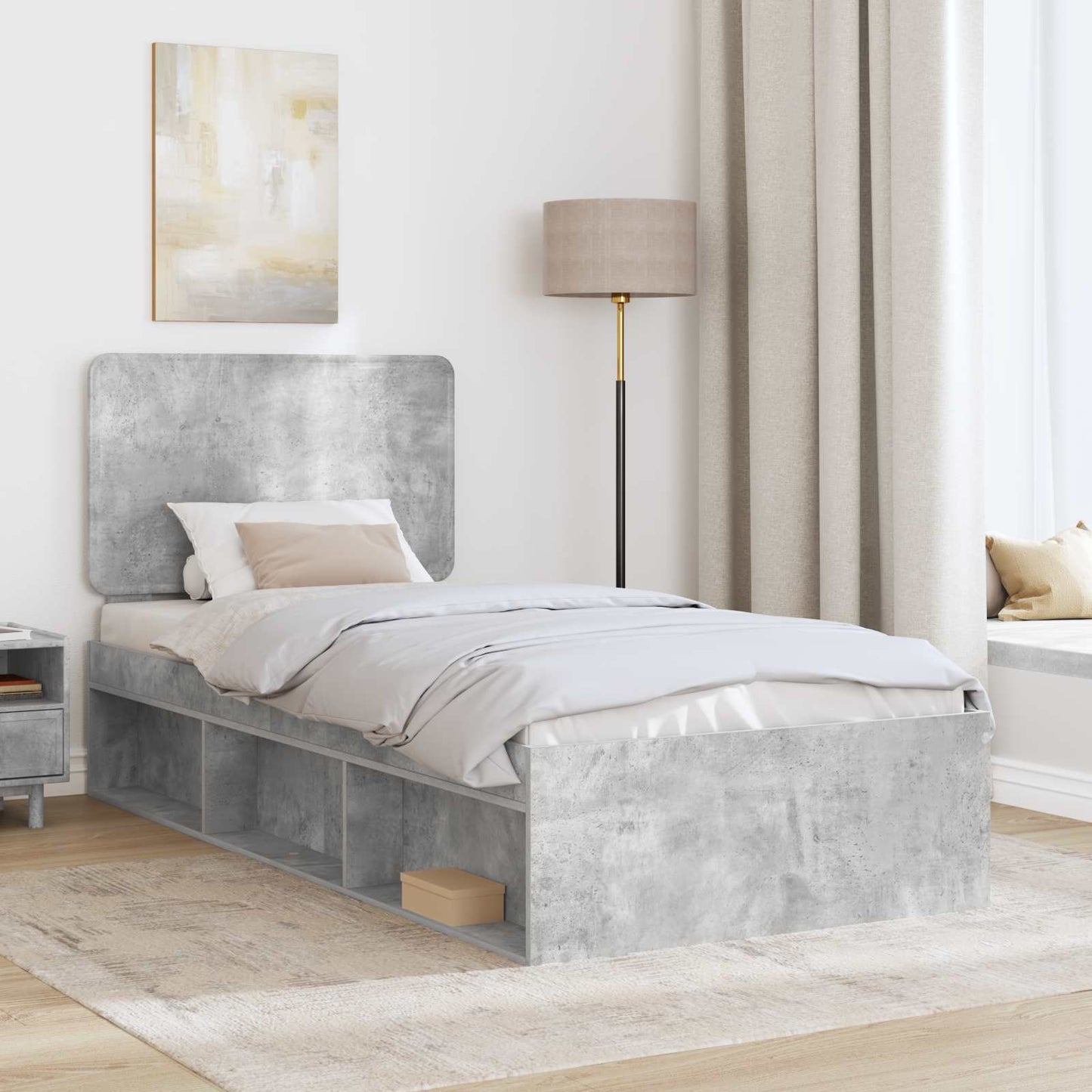 Bed Frame Concerte Grey 90 x 190 cm Solid Pine Wood