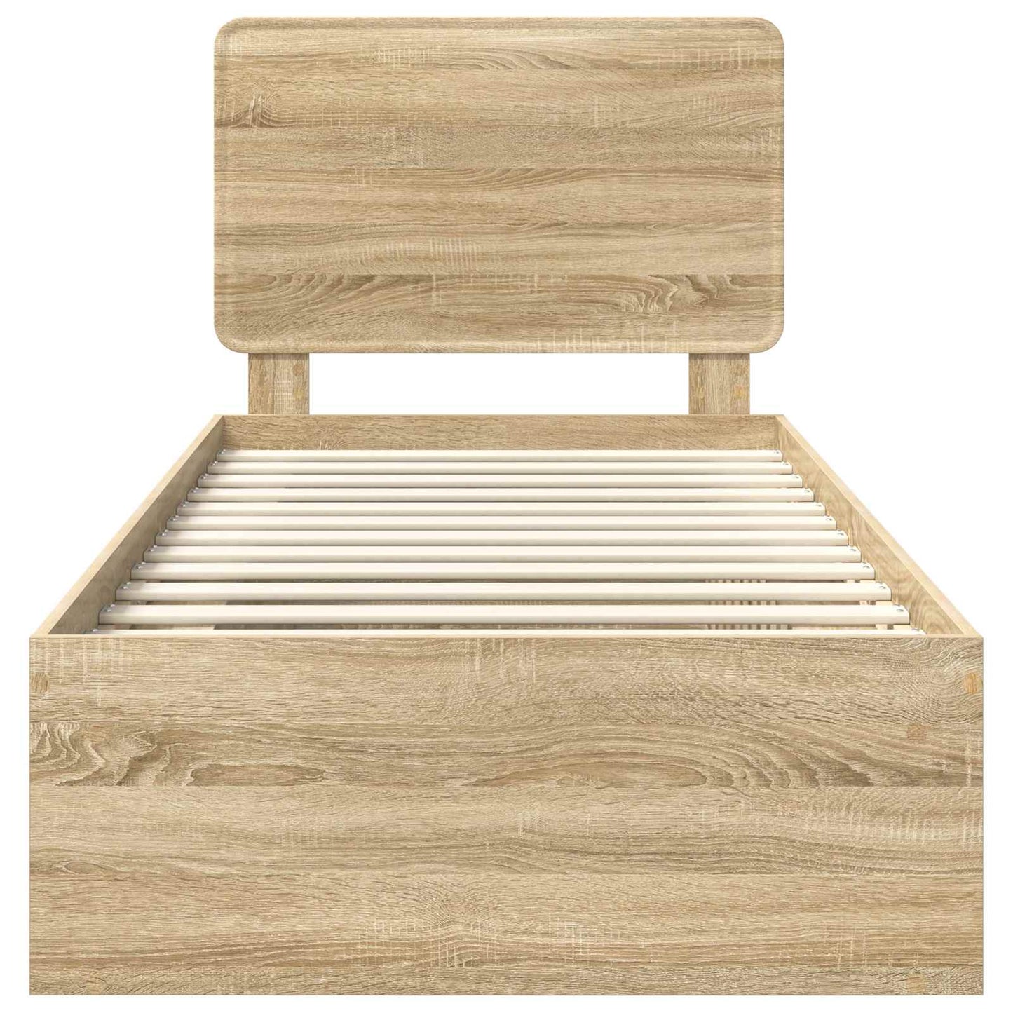 Bed Frame with Headboard Sonoma Oak 75 x 190 cm Solid Pine Wood