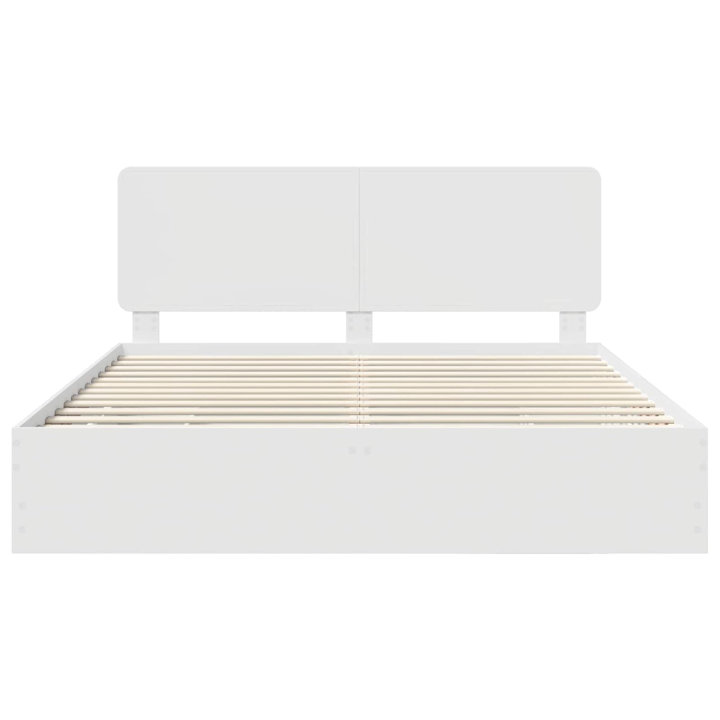 Bed Frame with Drawer White 200 x 200 cm Engineer Wood