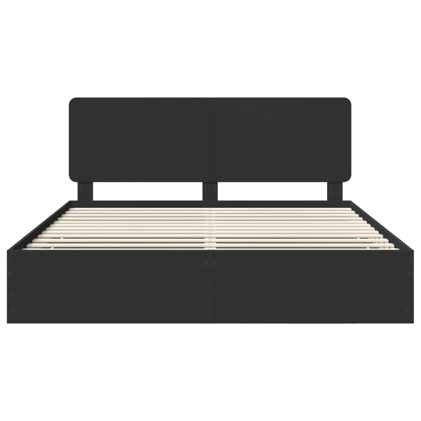 Bed Frame with Drawer Black 200 x 200 cm Engineer Wood