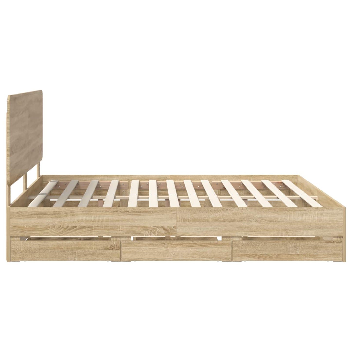 Bed Frame with Drawer Sonoma Oak 200 x 200 cm Engineer Wood