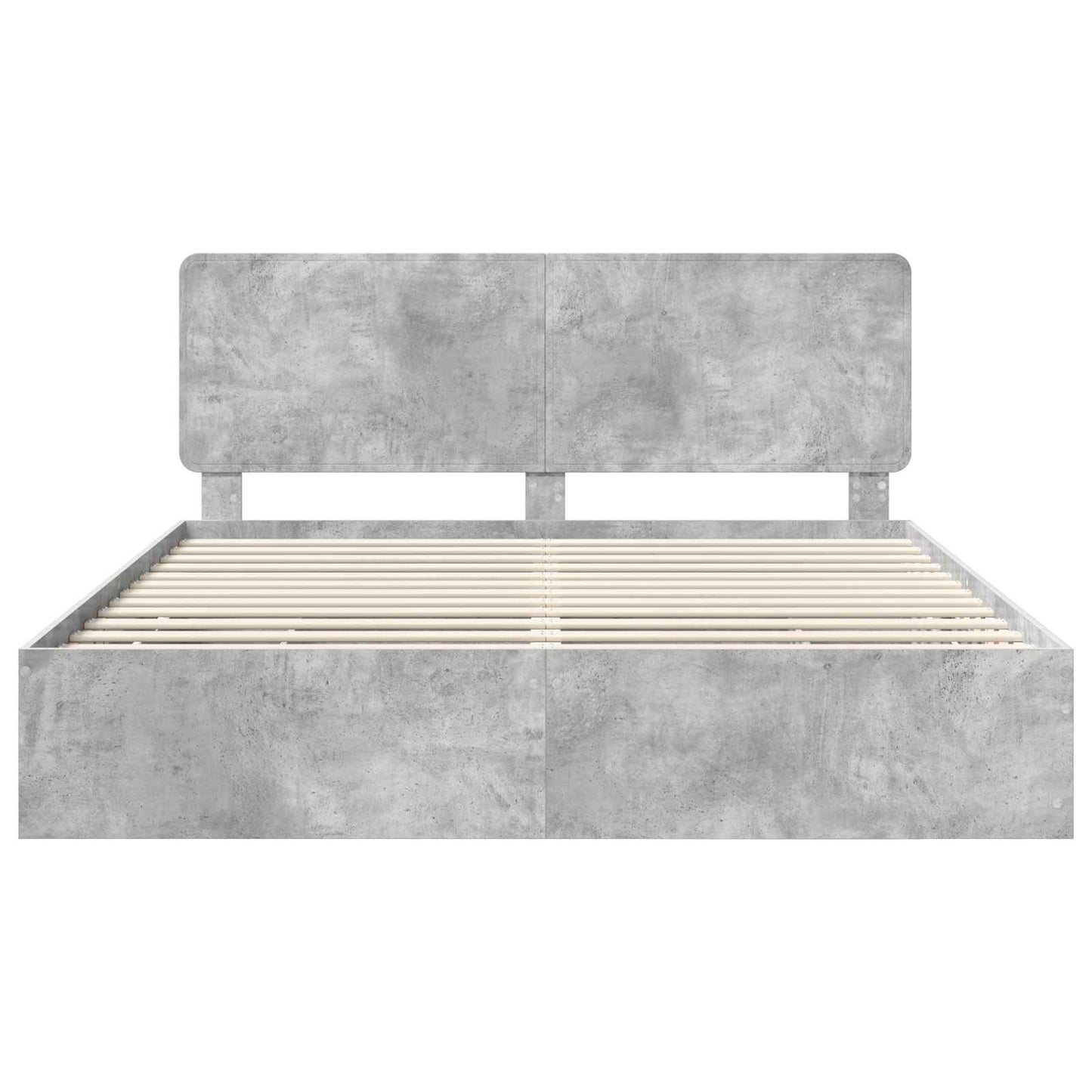 Bed Frame with Drawer Concrete Grey 200 x 200 cm Engineer Wood