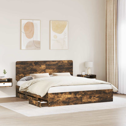 Bed Frame Smoked Oak Engineer Wood