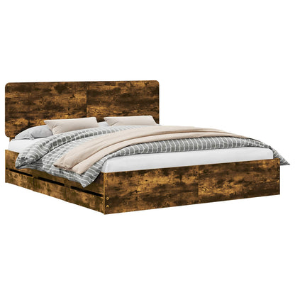 Bed Frame Smoked Oak Engineer Wood
