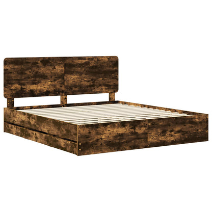 Bed Frame Smoked Oak Engineer Wood