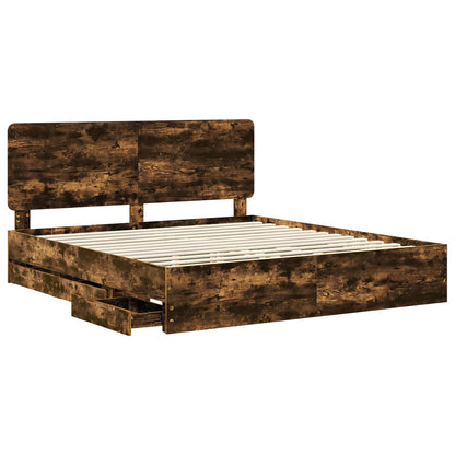 Bed Frame Smoked Oak Engineer Wood