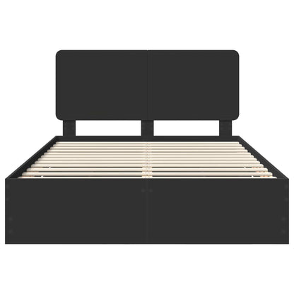 Bed Frame with Drawer Black 150 x 200 cm Engineer Wood