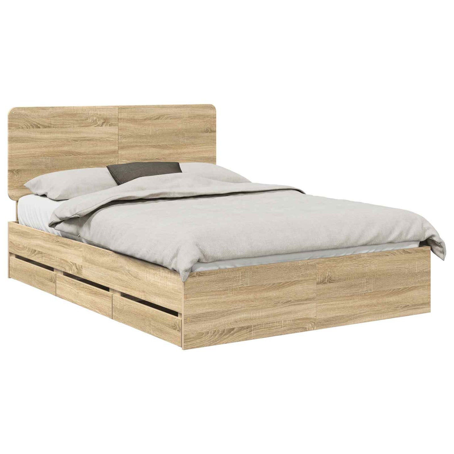 Bed Frame with Drawer Sonoma Oak 140 x 200 cm Engineer Wood