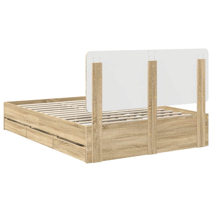 Bed Frame with Drawer Sonoma Oak 140 x 200 cm Engineer Wood
