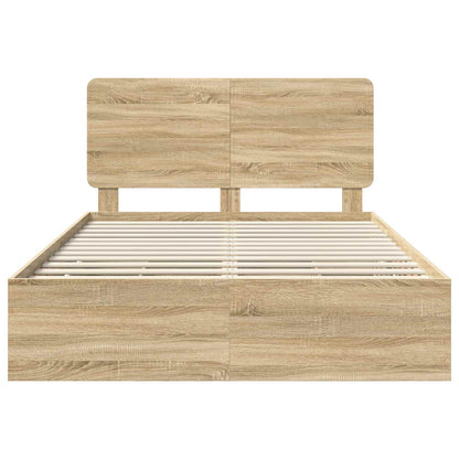 Bed Frame with Drawer Sonoma Oak 140 x 200 cm Engineer Wood