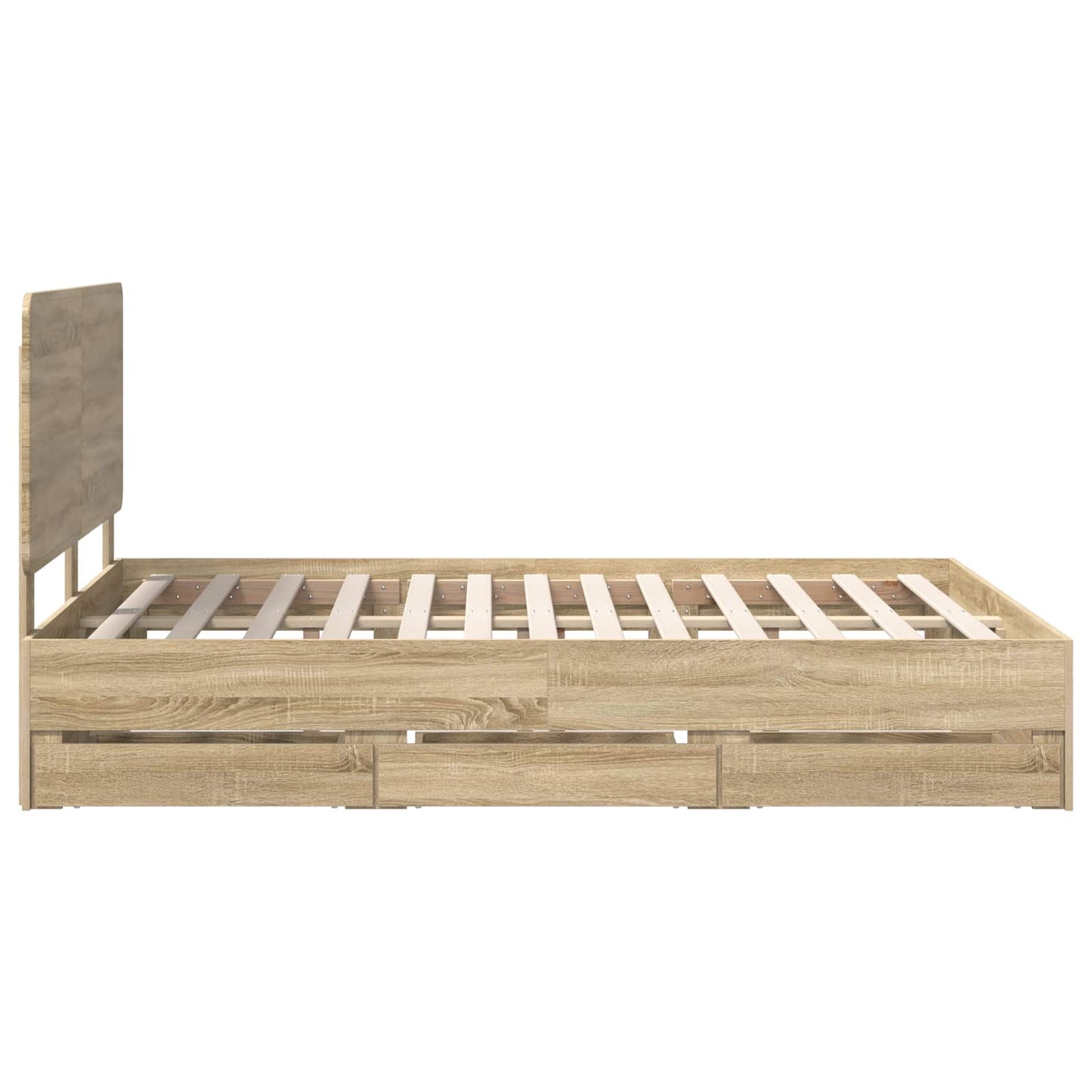 Bed Frame with Drawer Sonoma Oak 140 x 200 cm Engineer Wood