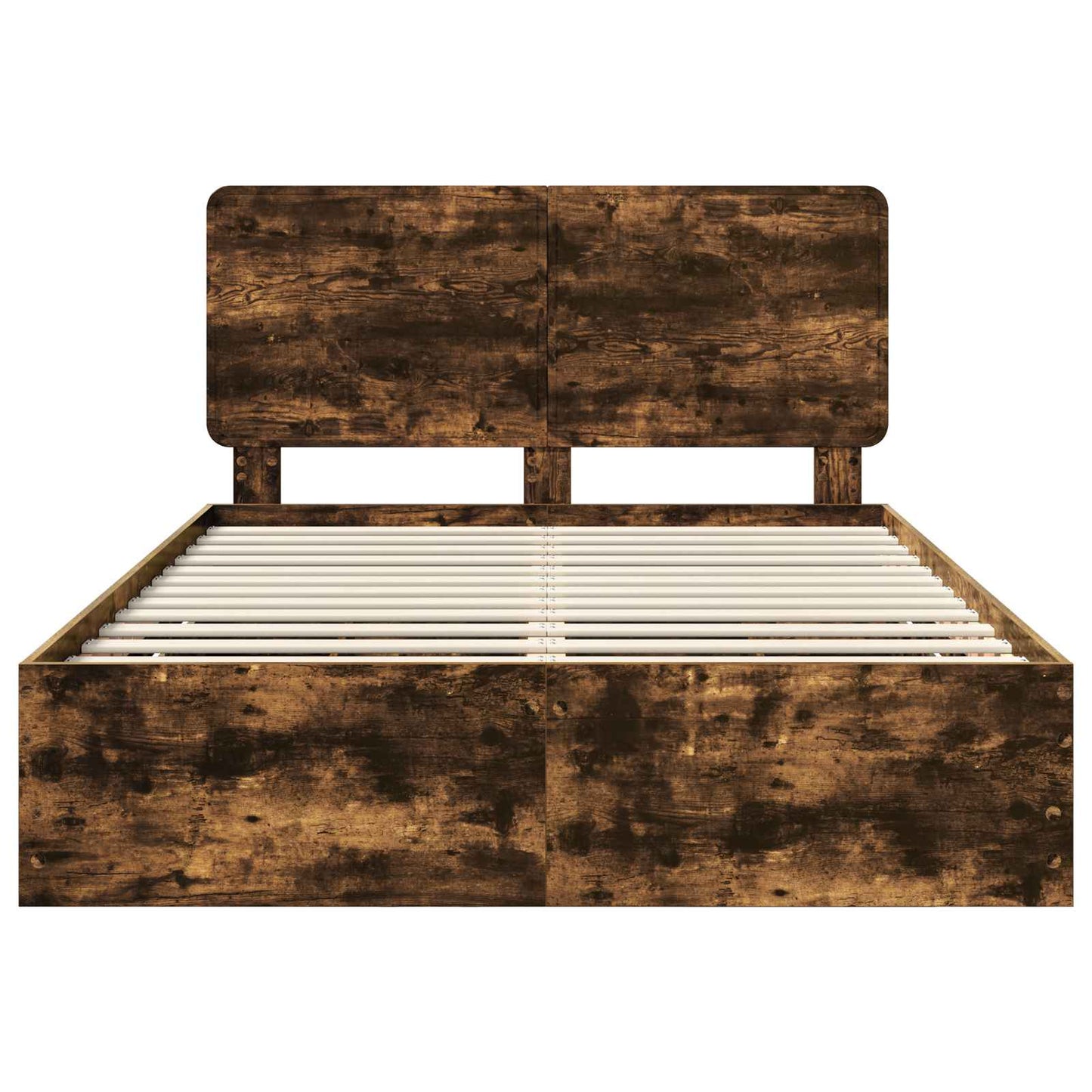 Bed Frame with Drawer Smoked Oak 140 x 200 cm Engineer Wood