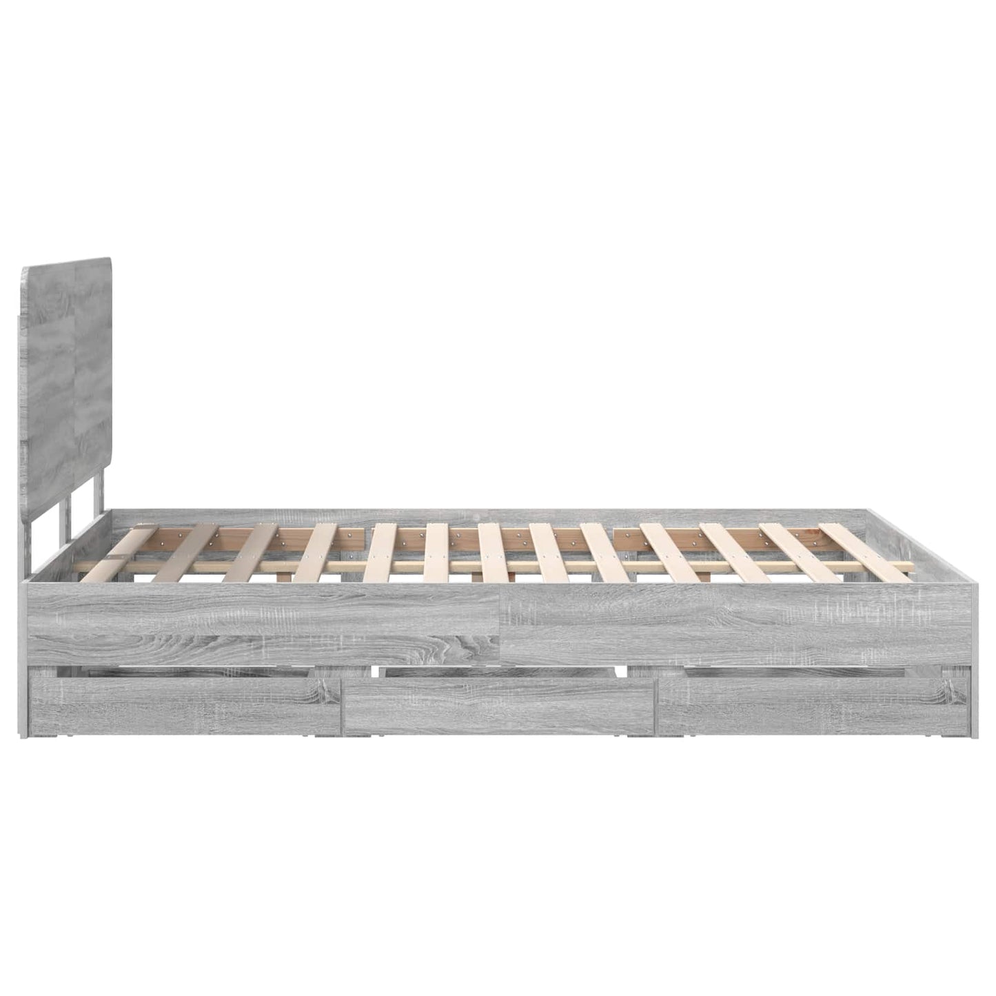 Bed Frame with Drawer Grey Sonoma 140 x 200 cm Engineer Wood