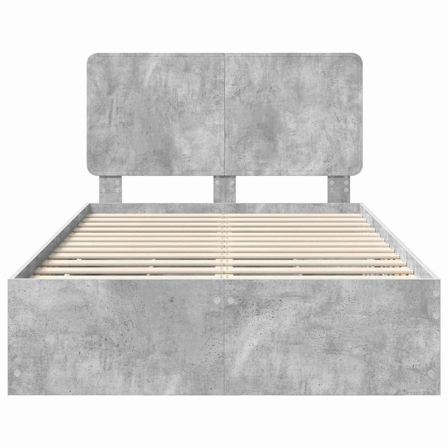 Bed Frame with Drawer Concrete Grey 135 x 190 cm Engineer Wood