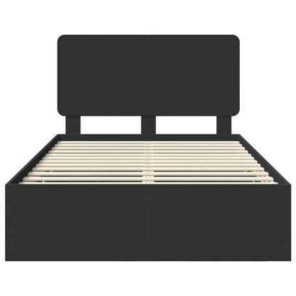 Bed Frame with Drawer Black 120 x 190 cm Engineer Wood