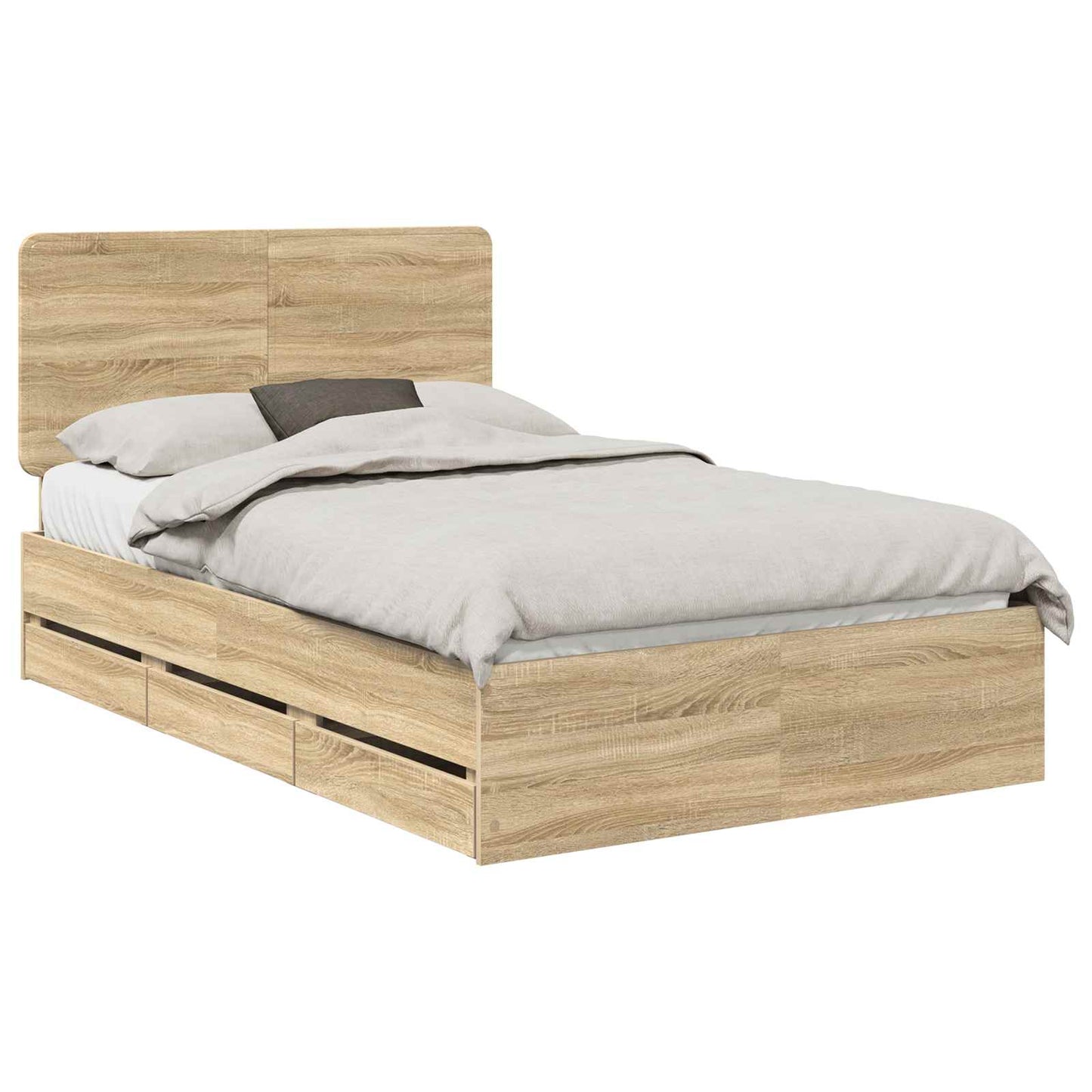 Bed Frame with Drawer Sonoma Oak 120 x 190 cm Engineer Wood