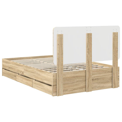 Bed Frame with Drawer Sonoma Oak 120 x 190 cm Engineer Wood