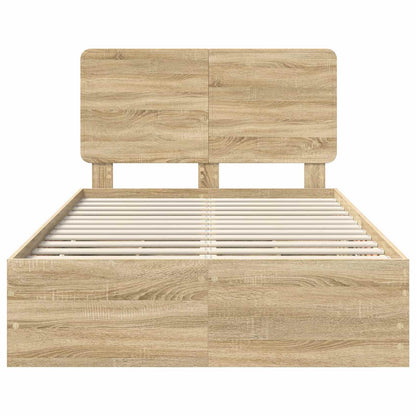 Bed Frame with Drawer Sonoma Oak 120 x 190 cm Engineer Wood