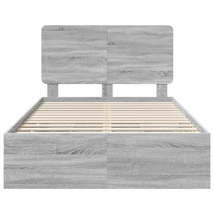 Bed Frame with Drawer Grey Sonoma 120 x 190 cm Engineer Wood