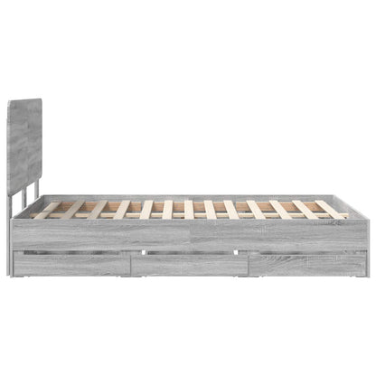 Bed Frame with Drawer Grey Sonoma 120 x 190 cm Engineer Wood